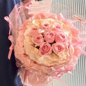 1.Pink rose bouquet